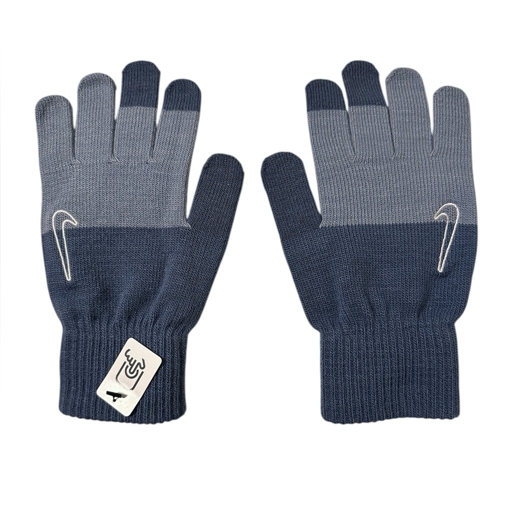 Nike Knit Grip Gloves in a two-tone blue colorway.
